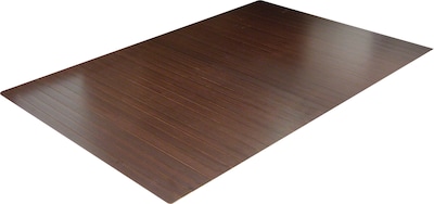 Anji Mountain Standard Bamboo Roll-Up Chairmat, Rectangular, 48x52, Dark Cherry