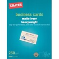 Staples® Laser Business Cards; Matte Ivory, 250/Cards