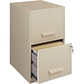 Space Solutions 2-Drawer File Cabinet, Letter-Width, Putty, 18 Deep (14340)