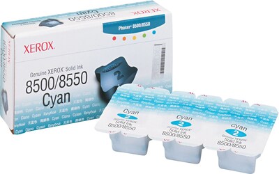 Xerox 108R00669 Cyan Standard Yield Solid Ink Cartridge, 3/Pack