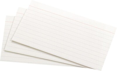 Oxford Index Cards, 3 x 5, Ruled, White - 100 pack