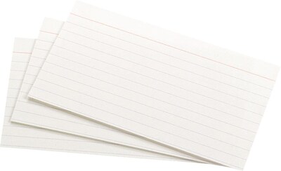 Oxford 3 x 5" Index Cards, Lined, White, 100/Pack (31EE)