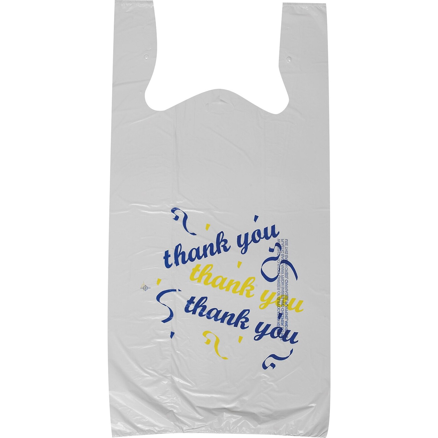 Thank You 11.5 x 7 x 23 Plastic Shopping Bags, White, 1000/Carton (17-15)