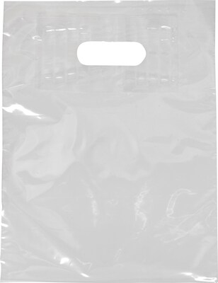 Command 20 x 20 Packaging Gusseted Die-Cut Handle Bag, Clear, 500/Carton (248-2020-C)