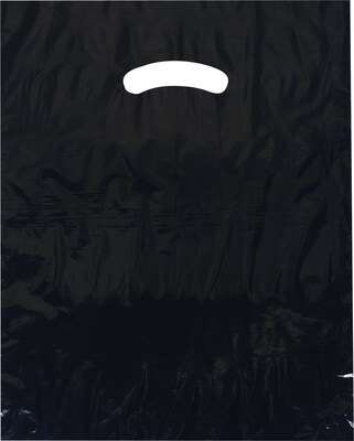 Quill Brand® Die-Cut Handle Bags- Bottom Gusseted Bags, 15 x 18 x 4, Navy (248-1518-3)