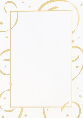 Great Papers® Gold Stars & Streamers Flat Card Invitations with Envelopes, 10/Pack