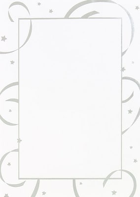 Great Papers® Silver Stars & Streamers Flat Card Invitation with Envelopes, 10/Pack
