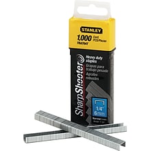 Stanley Heavy Duty 1/4 Length High Capacity Carton Staples, Full Strip, 1000/Box (TRA704T)