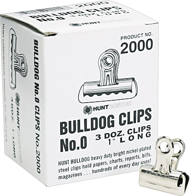 X-Acto® Bulldog Clips, 1W, 36/Box