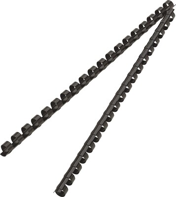 Fellowes 3/8" Plastic Binding Spine Comb, 55 Sheet Capacity, Black, 25/Pack (52322)