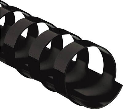 Fellowes 1/2" Plastic Binding Spine Comb, 90 Sheet Capacity, Black, 25/Pack (52323)