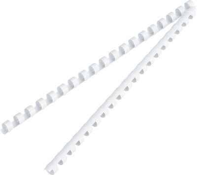 Fellowes 5/16" Plastic Binding Spine Comb, 40 Sheet Capacity, White, 100/Pack (52508)