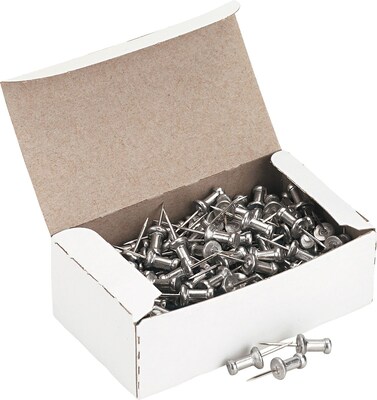 Gem Push Pins, Silver, 100/Box (CPAL4)