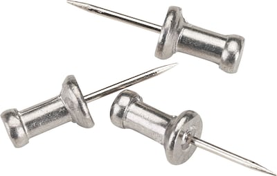 Gem Push Pins, Silver, 100/Box (CPAL4)