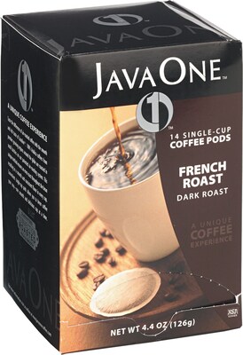 JavaOne French Roast Coffee Packet, Dark Roast, 3 oz., 14/Box (JTC30806)
