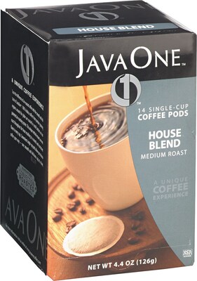 JavaOne House Blend Coffee Packet, Medium Roast, 3 oz., 14/Box (JAV40300)