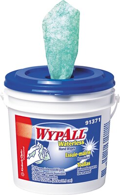 Wypall Waterless Hand Wipes, Citrus Fragrance, 75 Wipes/Bucket (91371EA)