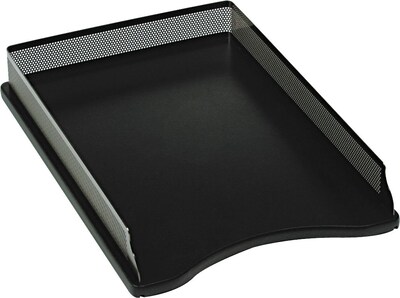 Eldon® Expressions™ Gunmetal/Black Punched Metal/Wood Desk Accessories, Legal Tray