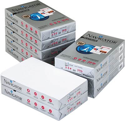 Navigator 8.5 x 14 Laser Paper, 20 lbs., 99 Brightness, 500 Sheets/Ream, 10 Reams/Carton (SNANPL14