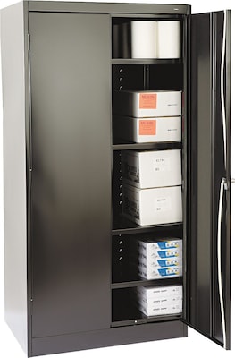 Tennsco Standard 72H Steel Storage Cabinet with 5 Shelves, Black (TNN1480BK)