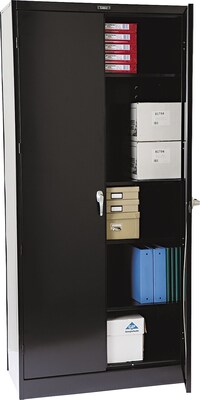 Tennsco® Deluxe Steel Storage Cabinet, Non-Assembled, 78Hx36Wx18D, Black