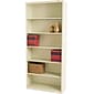 Tennsco 6-Shelf Metal Bookcase, 78" x 34.5" x 13.5", Putty Finish (TNNB78PY)