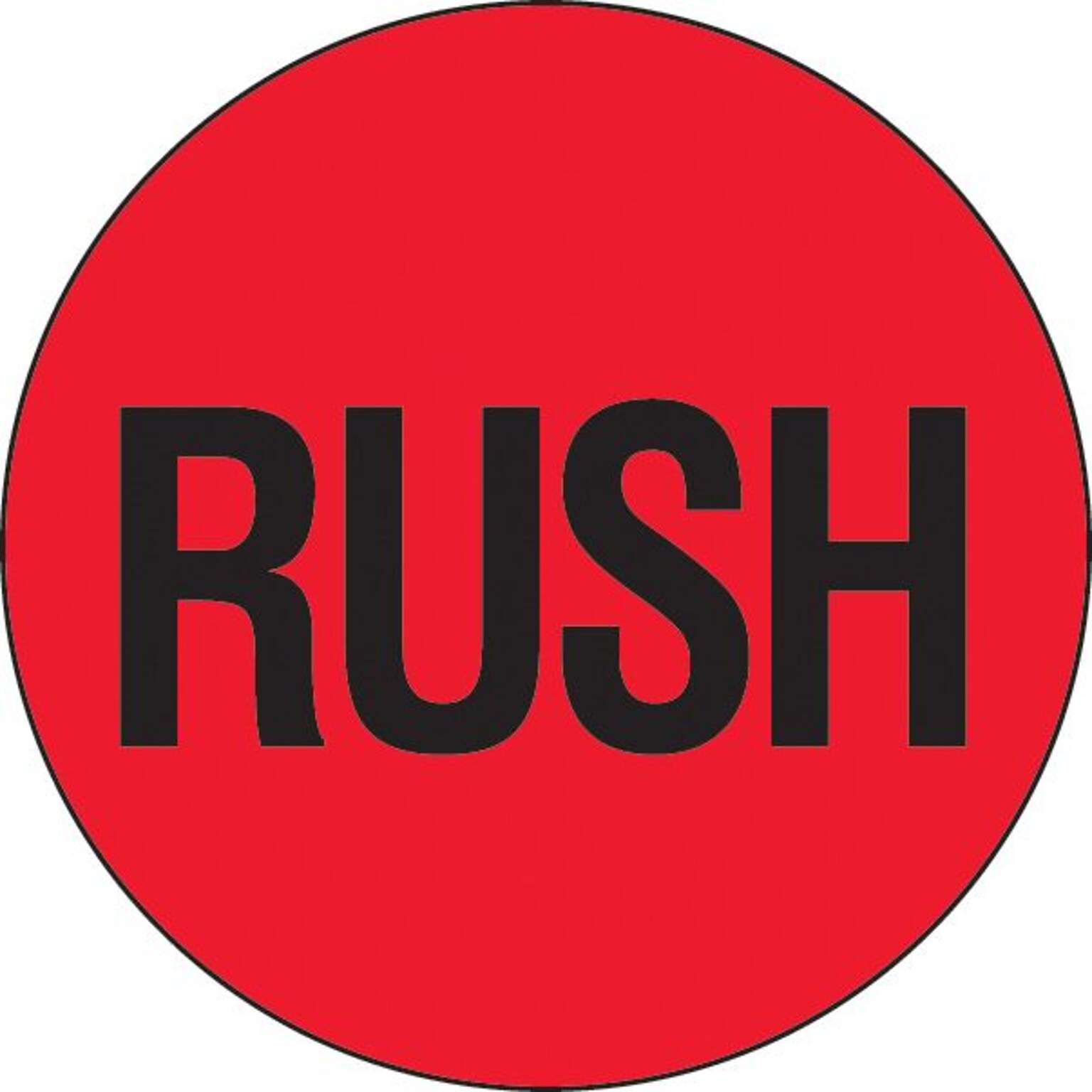 Staples® Rush Labels, 2 Diameter, Red/Black, 500/Rl