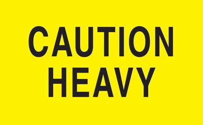 Staples  Caution  Heavy  Labels,  5  x  3,  Yellow/Black,  500/Roll