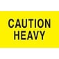 Staples  "Caution  Heavy"  Labels,  5"  x  3",  Yellow/Black,  500/Roll