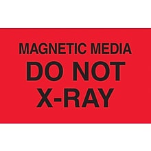 Staples®  Magnetic  Media  Do  Not  X-Ray  Labels,  Red/Black,  5  x  3,  500/Roll