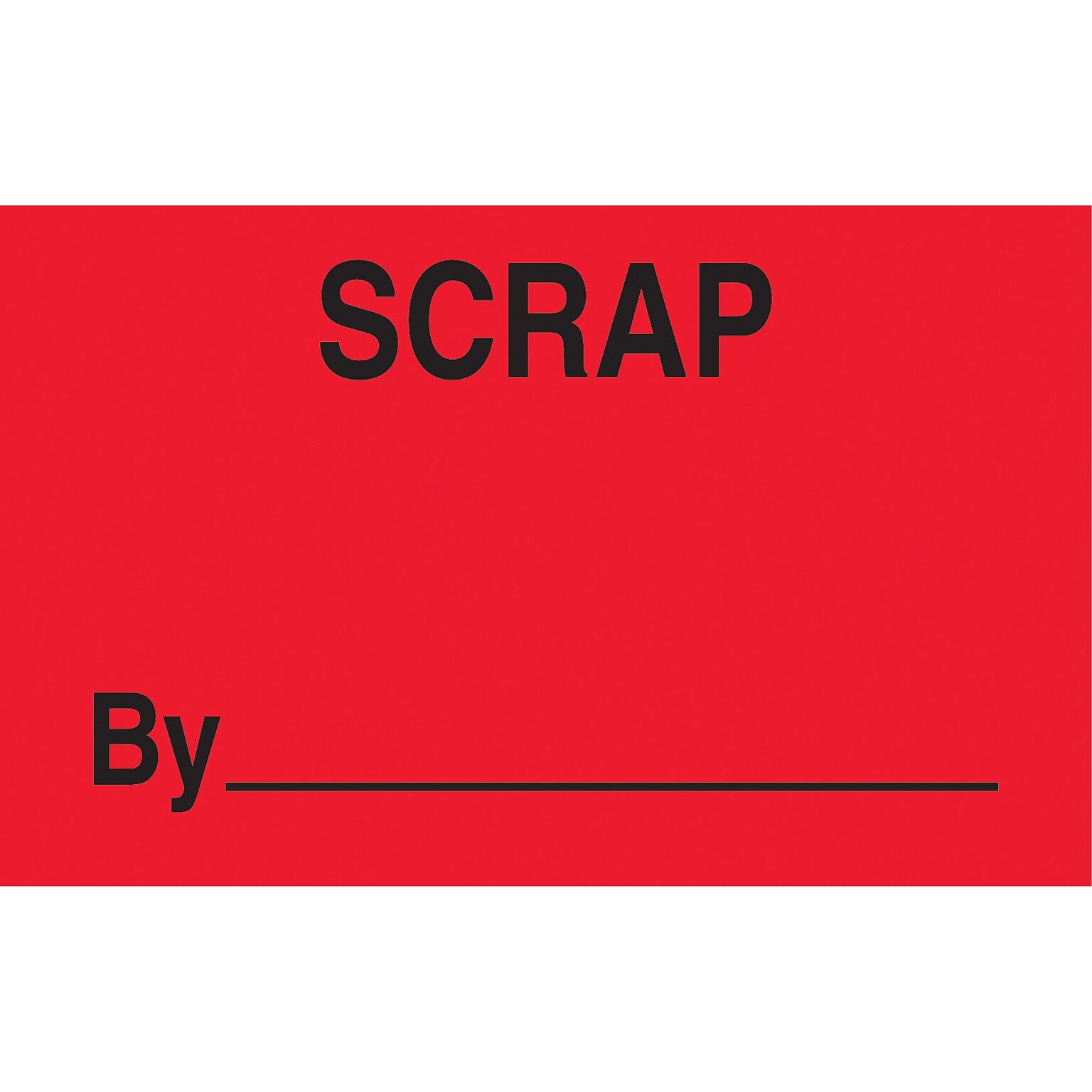 Staples® Scrap By ________ Labels, Red/Black, 5 x 3, 500/Roll (LABDL3361)
