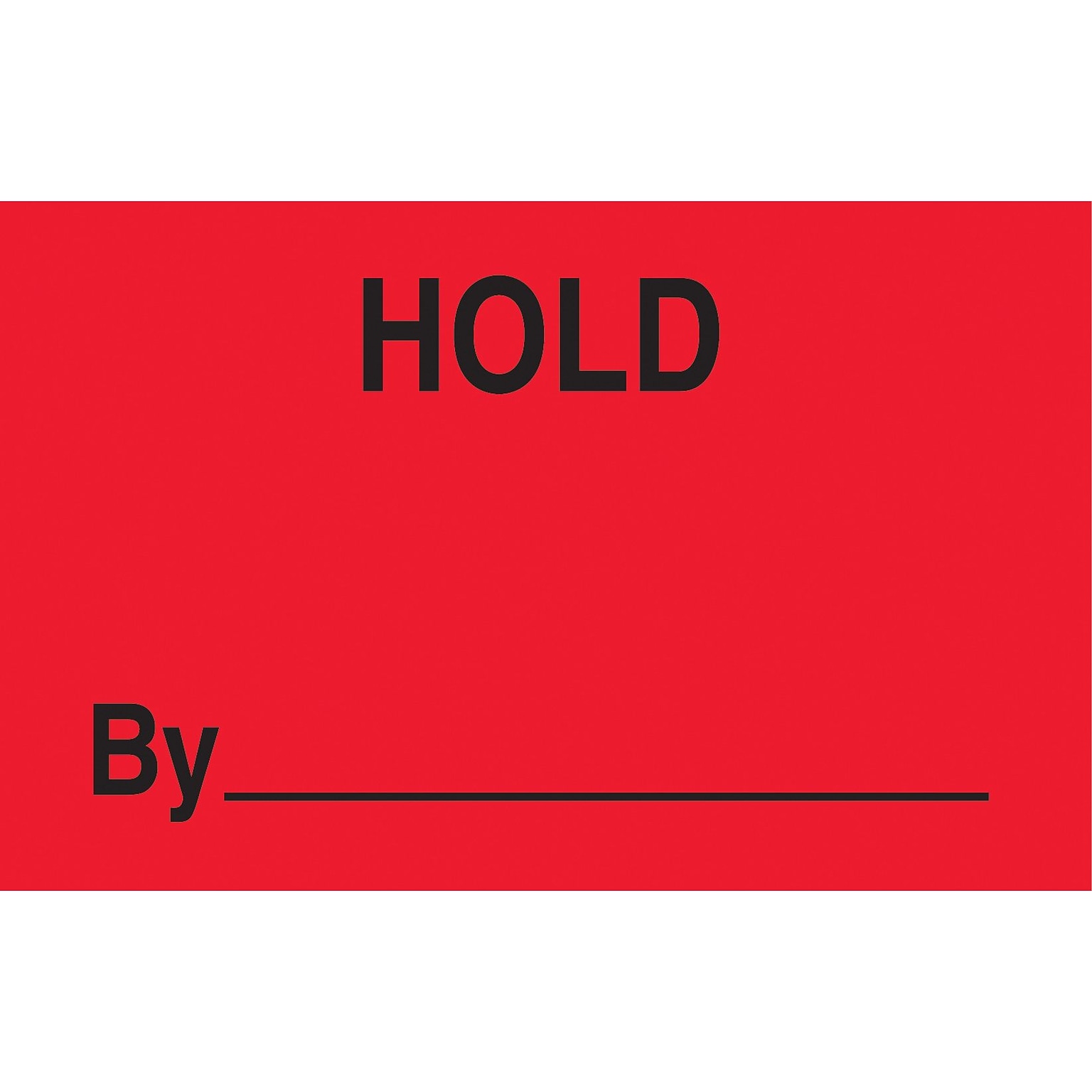 Hold By ________ Labels, Red/Black, 5 x 3, 500/Rl