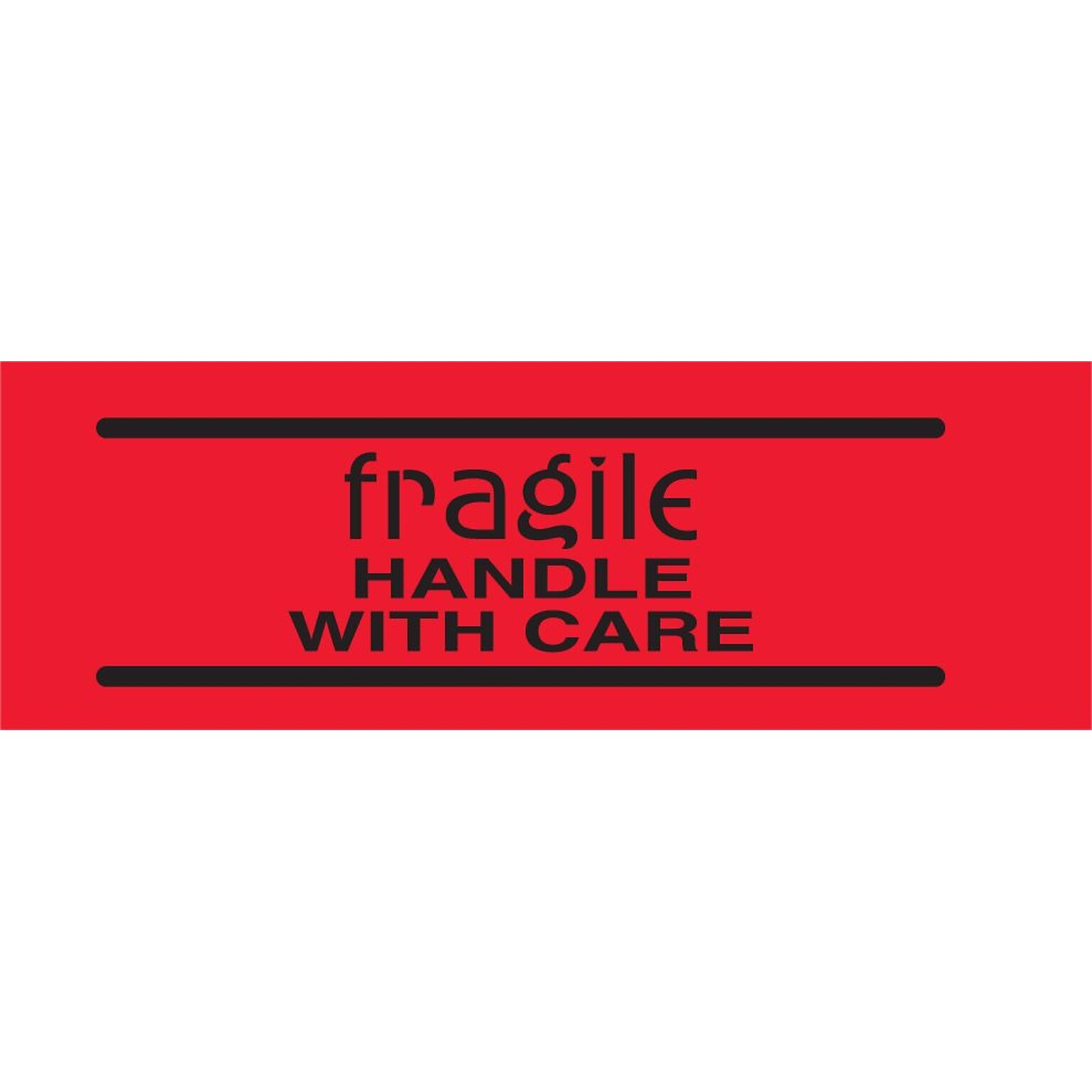 Quill Brand® Fragile Handle with Care Labels, Red/Black, 3 x 2, 500/Rl