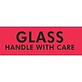 Quill Brand® Glass Handle with Care Labels, Red/Black, 3 x 2, 500/Rl