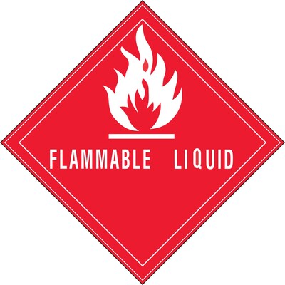 Quill Brand® Flammable Liquid Labels, Red/White, 4 x 4, 500/Rl