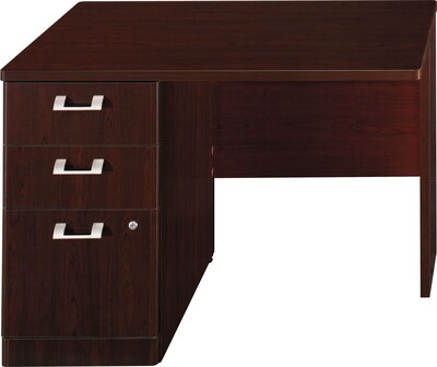 Bush Quantum Series 42 Left Single Pedestal Return, Harvest Cherry, 30H x 42 1/8W x 23 1/2D
