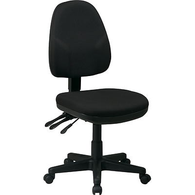 Office Star Ergonomic Fabric Task Chair, Armless, Black ...