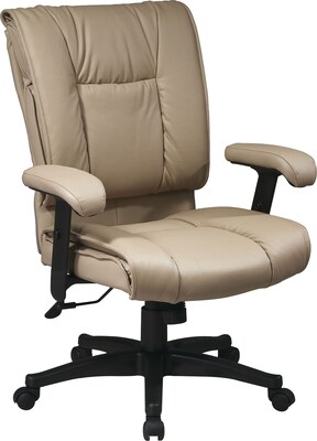 Office Star™ 93 Series Leather Swivel Executive Chairs; Mid Back, Tan