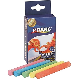 Prang® (Dixon Ticonderoga®) Hygieia® Low Dust Chalkboard Chalk, Assorted Colors, 12/Box