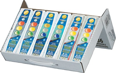 Prang Semi-Moist Washable Watercolor Paint Set, Assorted Colors, 8 Colors/Set, 36 Sets/Box (DIX80519