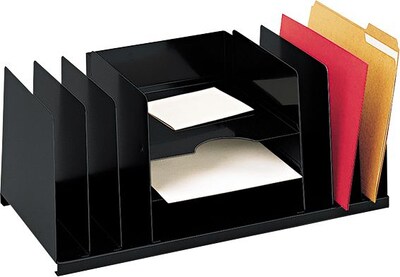STEELMASTER® Combination Desk Organizer, 9 Compartments, Black (2643DOBK)