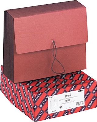 Smead 7 Heavy Duty TUFF Expanding Wallets, Letter Size, Redrope, 5/Box (71165)