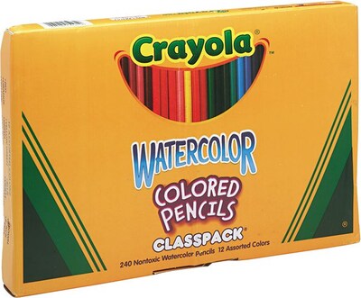 Binney & Smith Crayola® Watercolor Pencils 12-Color Classpack, 240/Pk