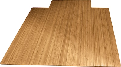 Anji Mountain Standard Bamboo Roll-Up Chairmat, With Lip, 36x48, Natural