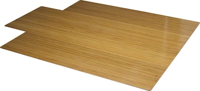 Anji Mountain Standard Bamboo Roll-Up Chairmat, Rectangular, 44x52, Natural