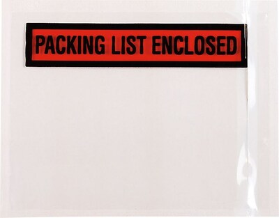 Laddawn Packing List Envelopes , 5.5" x 10", Orange, 1000/Case (3883)