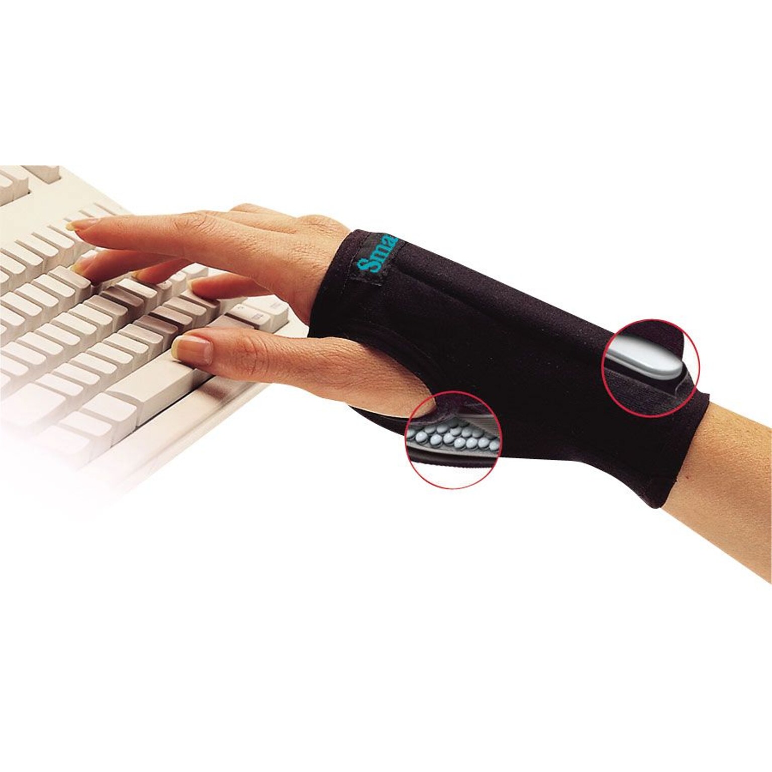 IMAK ergoBead SmartGlove Wrist Support, Large, Black (A20127)