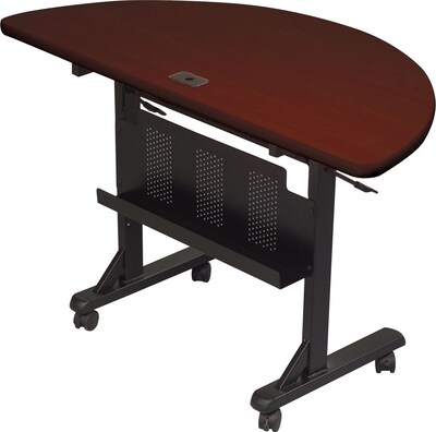 Balt® Training Room Table, 48Wx24D, 1/2 Round, Mahogany