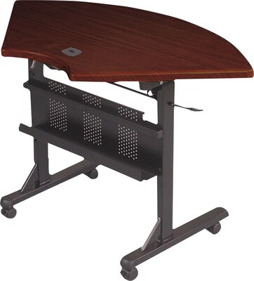 Balt 4 Quarter Round Laminate Flipper Training Table, Mahogany
