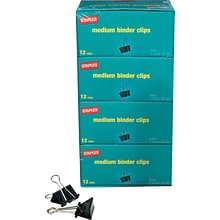 Staples® Medium Binder Clips, Medium, Black, 144/Pack (ST32003/32003)